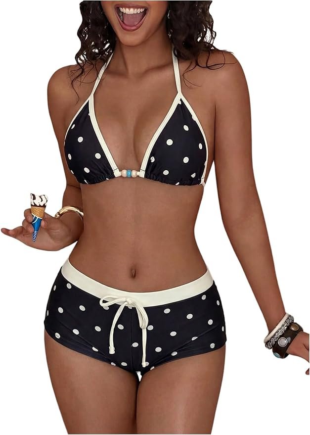 Swimsuit Triangle Halter Bikini Set